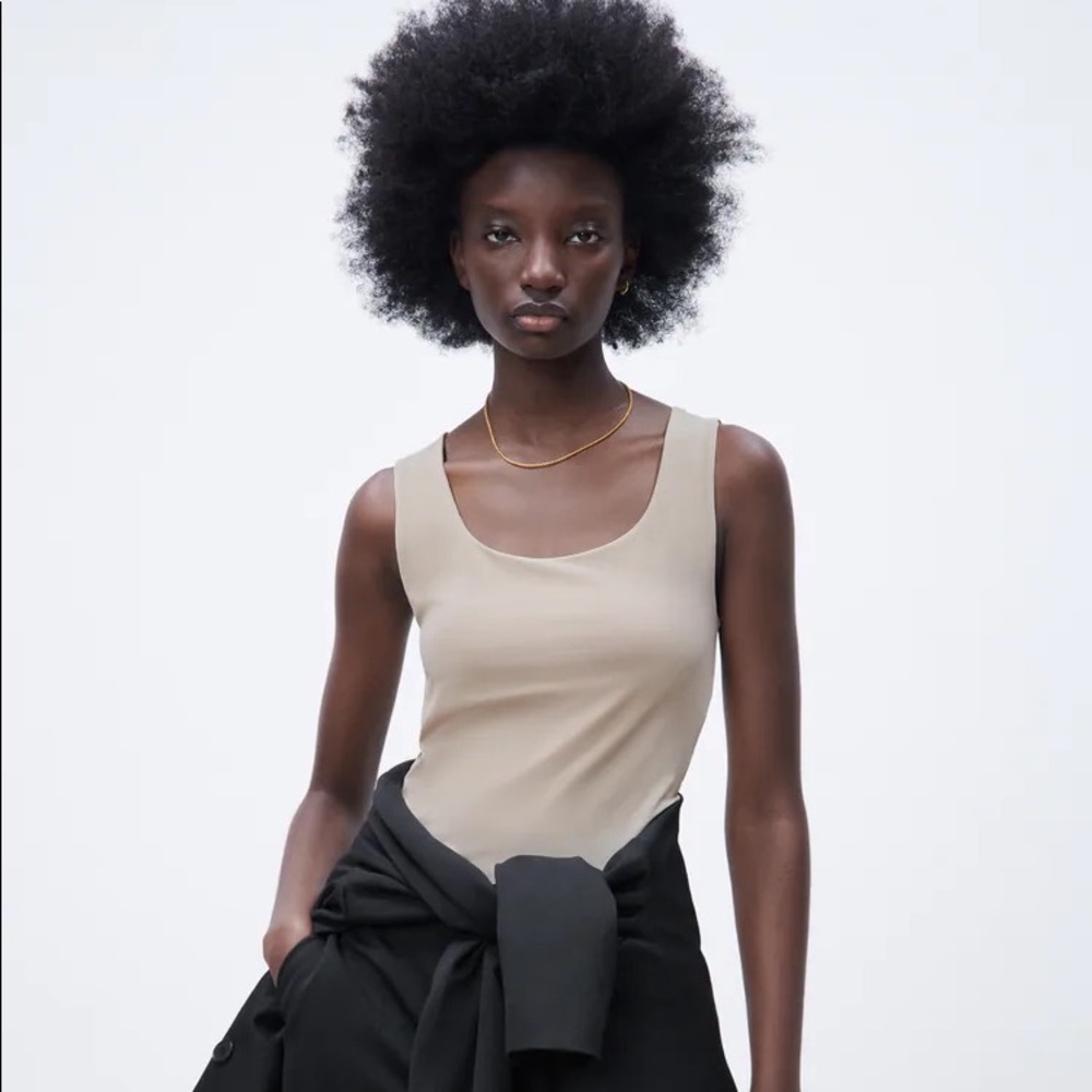 Zara wide strap stretch top NWT